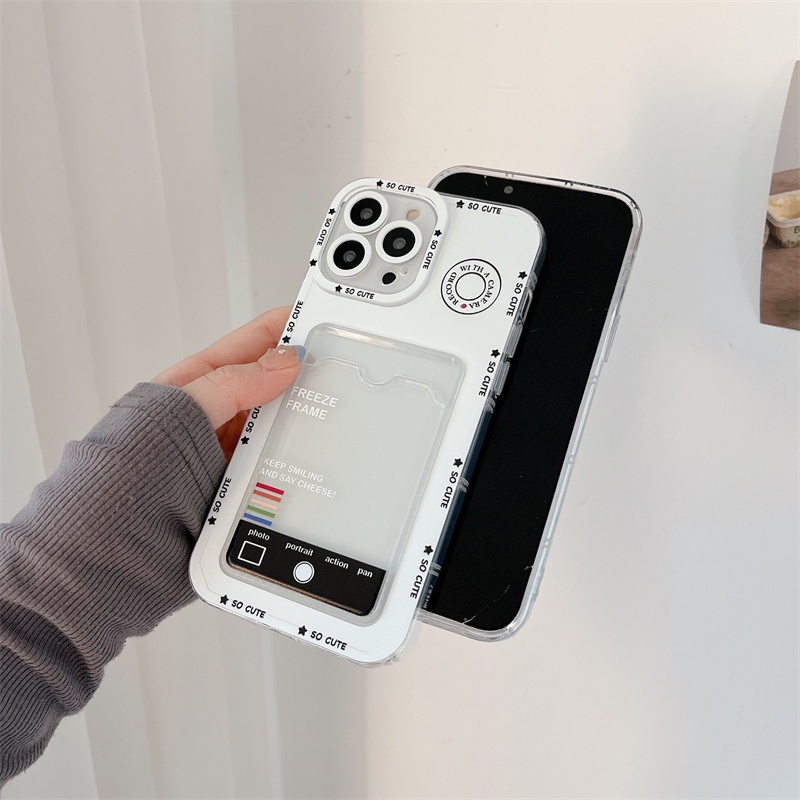 Ốp Điện Thoại Mềm Chống Sốc Kiểu Máy Ảnh Cho iPhone 11 12 13 14 Pro XS Max X Mini 7 8 Plus Giá Đỡ