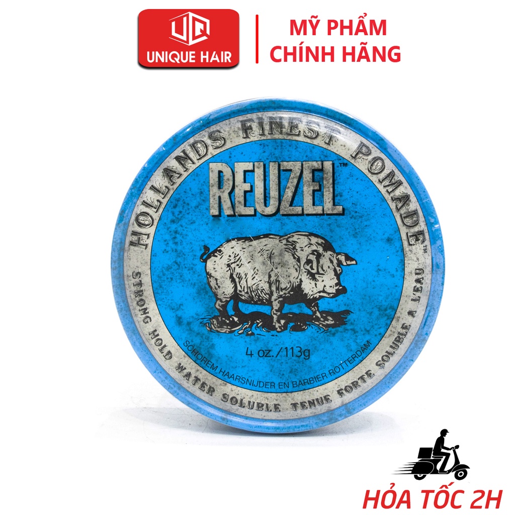 Sáp vuốt tóc Reuzel Blue pomade 113gr & 35gr - new 2023 - Chính Hãng + Quà Tặng