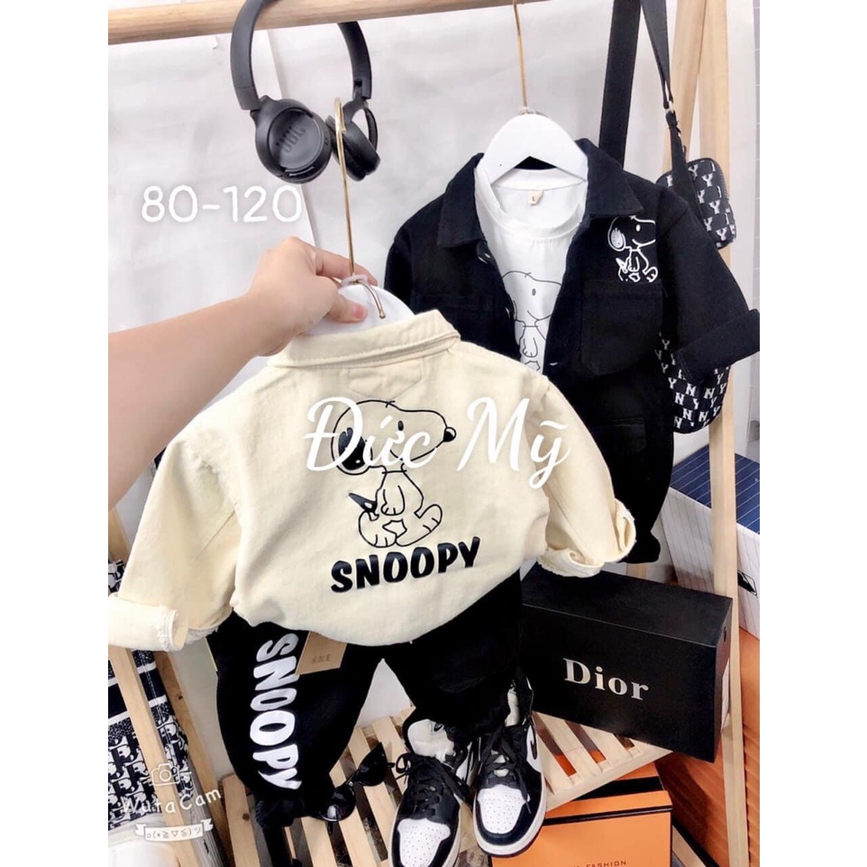 SET JEANS 3 CHI TIẾT SNOOPY HÀNG QUẢNG CHÂU CHẤT SIÊU ĐẸP