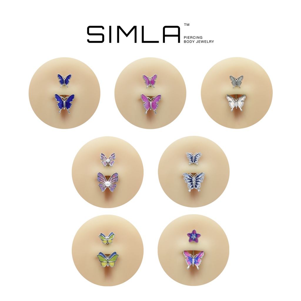 Khuyên rốn hình bướm Y2K khuyên rốn đẹp Simla Thép không gỉ 316L - Hợp kim  - Simla Body Jewelry