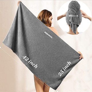 Khăn Quấn Khô Tóc Cỡ Lớn Có Dây Thun Co Giãn Để Ngăn Tóc Ướt Và Chống Rụng Tóc Cho Nữ
