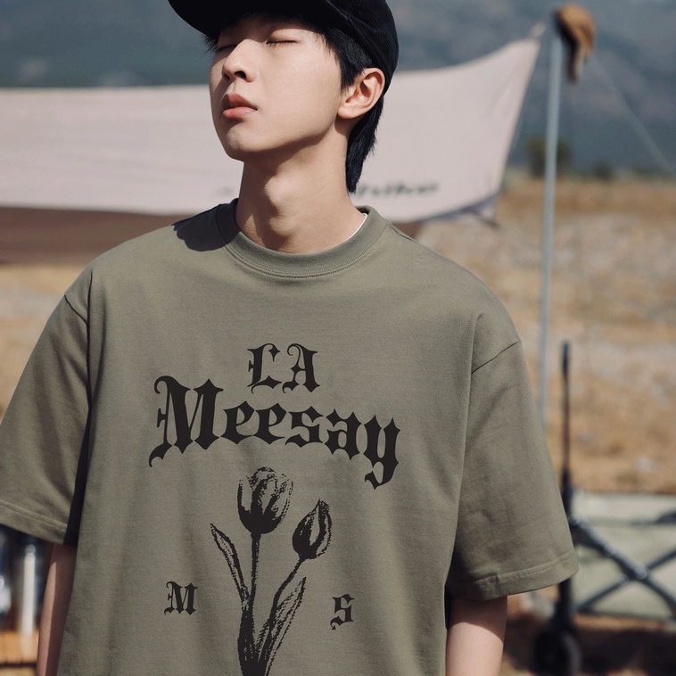 Áo thun form rộng Meesay hoa tulip Basic Tee vải cotton cao cấp co giãn, dày dặn Local Brand