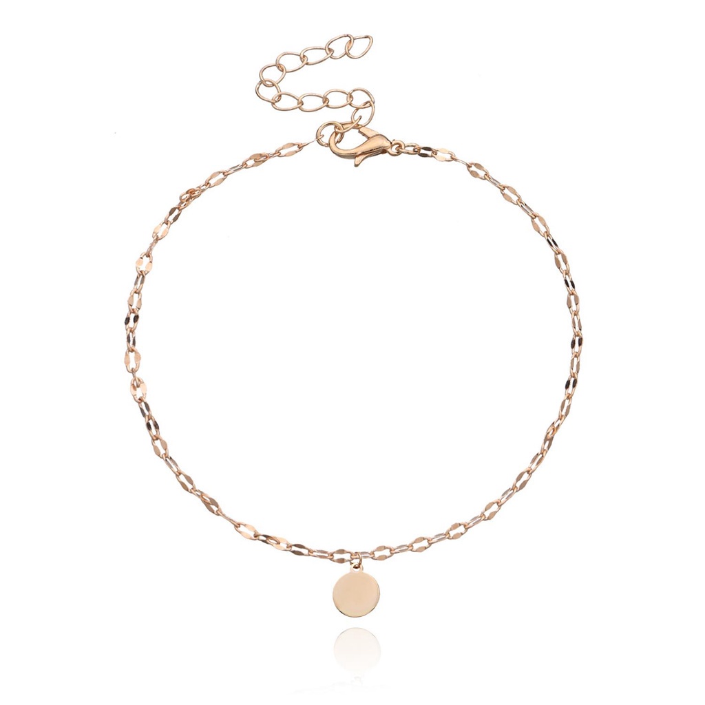 Vòng Tay Mặt Hình Đĩa Kim Loại Đơn Giản Thời Trang Cho Nữ