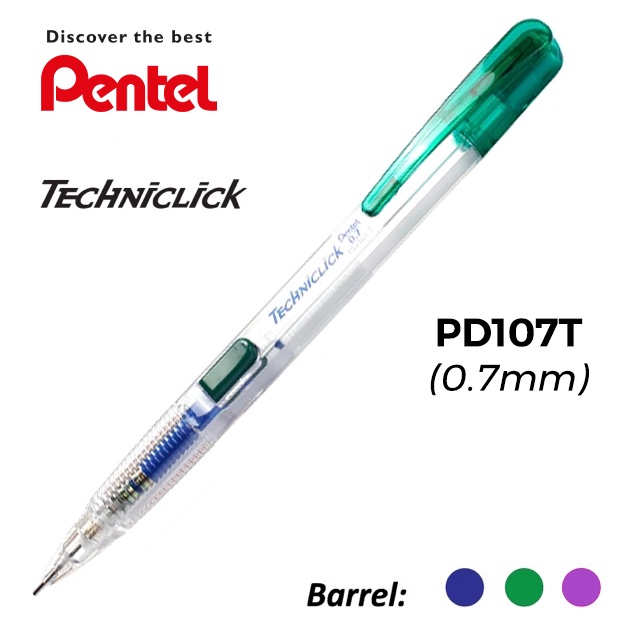 Bút chì kim Pentel TECHNICLICK, viết chì bấm giữa thân ngòi 0.5mm/ 0.7mm các màu vỏ