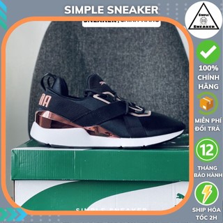 Giày Puma Auth 🔴FREESHIP🔴Puma Muse X-3 Metallic Black Rose Gold - Giày Sneaker Nữ Puma Chính Hãng Hot Trend 2021