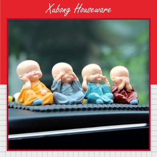 Bộ 4 Tượng Ông Sư - Chú Tiểu Hòa Thượng Tứ Không - Phật Phong Thủy Mini 4 Tư Thế