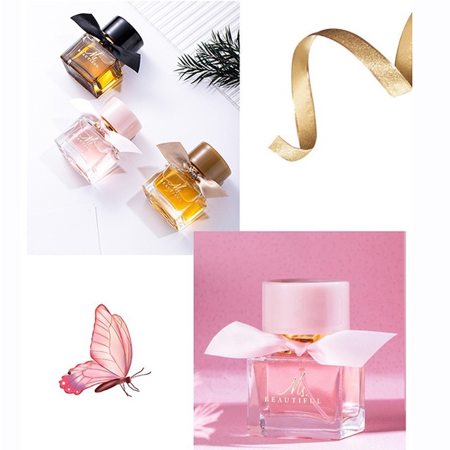 Set 3 Chai Nước Hoa Nữ Nắp Nơ MS.Beautiful Cao Cấp Thơm Lâu