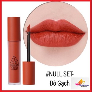 Son kem lì 3CE Soft Lip Lacquer #Null Set – Đỏ Gạch