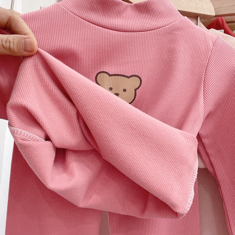 BÉ GÁI - COMBO 2 BỘ TĂM GẤU LÓT LÔNG SIÊU DÀY DẶN CHO BÉ. BỘ LÓT LÔNG GIỮ NHIỆT CHO BÉ GÁI.