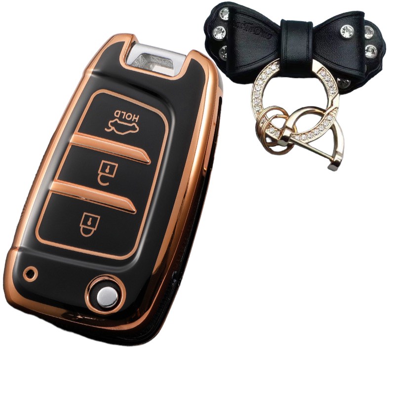 Ốp khoá TPU kèm móc khoá xe ô tô Hyundai accent base số sàn(Bản có chìa) - Mộc Lan Phụ Kiện Xế Yêu