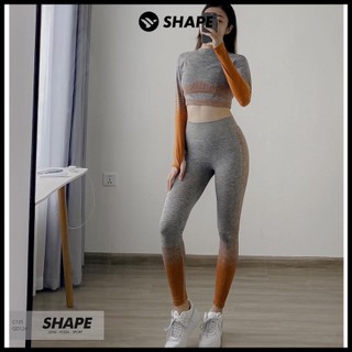 Quần Legging thể thao nữ SHAPE dệt kẻ Ombre [QD124]