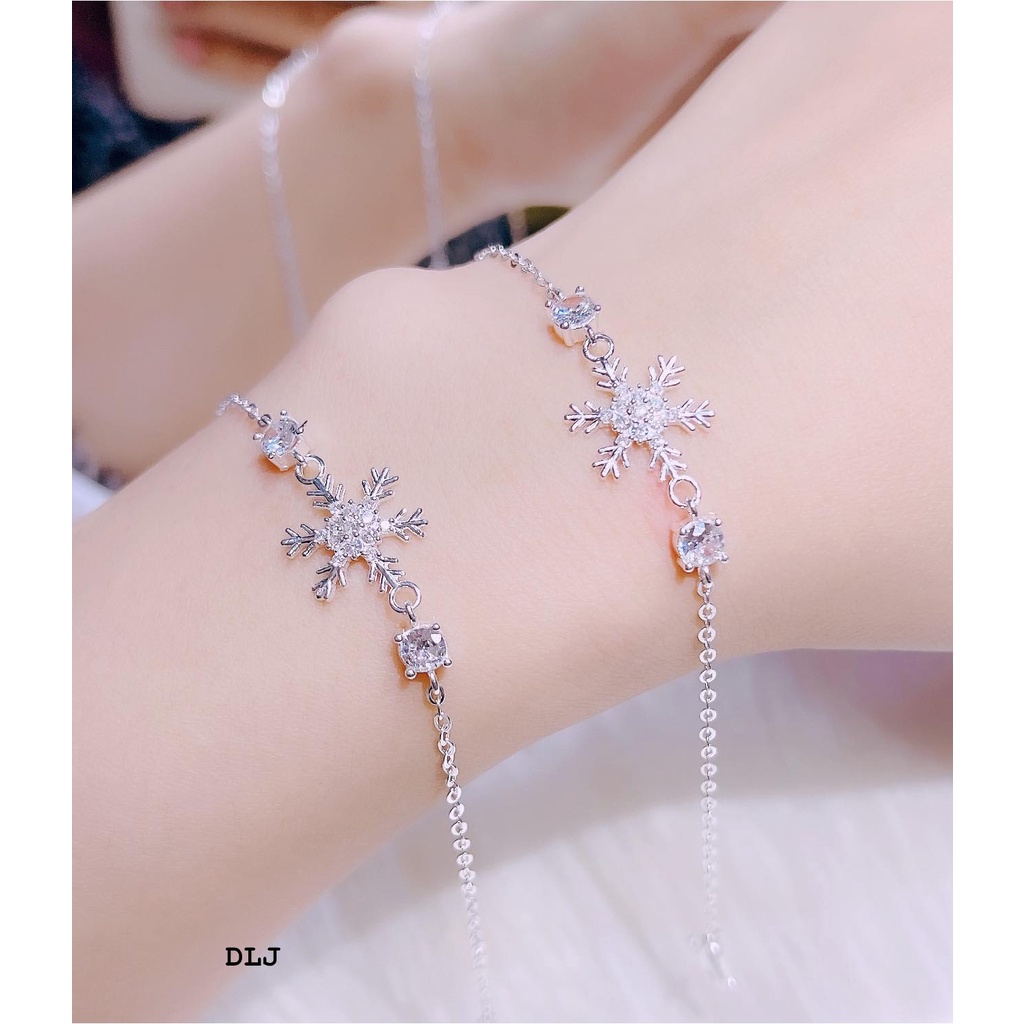 Lắc tay bạc hình bông tuyết,bạc 925