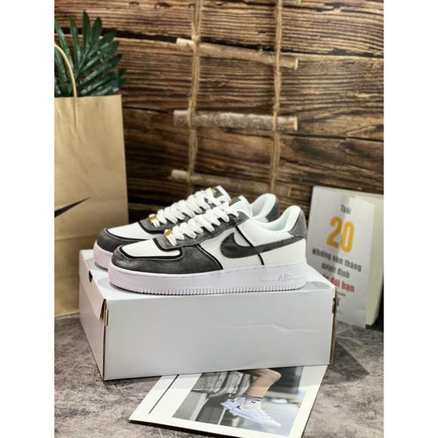 Giày sneaker Air force 1 Grey Pavy Tale  - Giày _Nike Xám NỈ Air Force 1, AF1 Bản chuẩn đẹp 2023