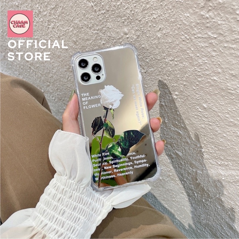 Ốp Lưng Gương Chống Sốc White Rose iphone/samsung/oppo/vivo/xiaomi 6/7/8/plus/x/xs/xr/xsmax/11/12/13/14/pro/promax/plus