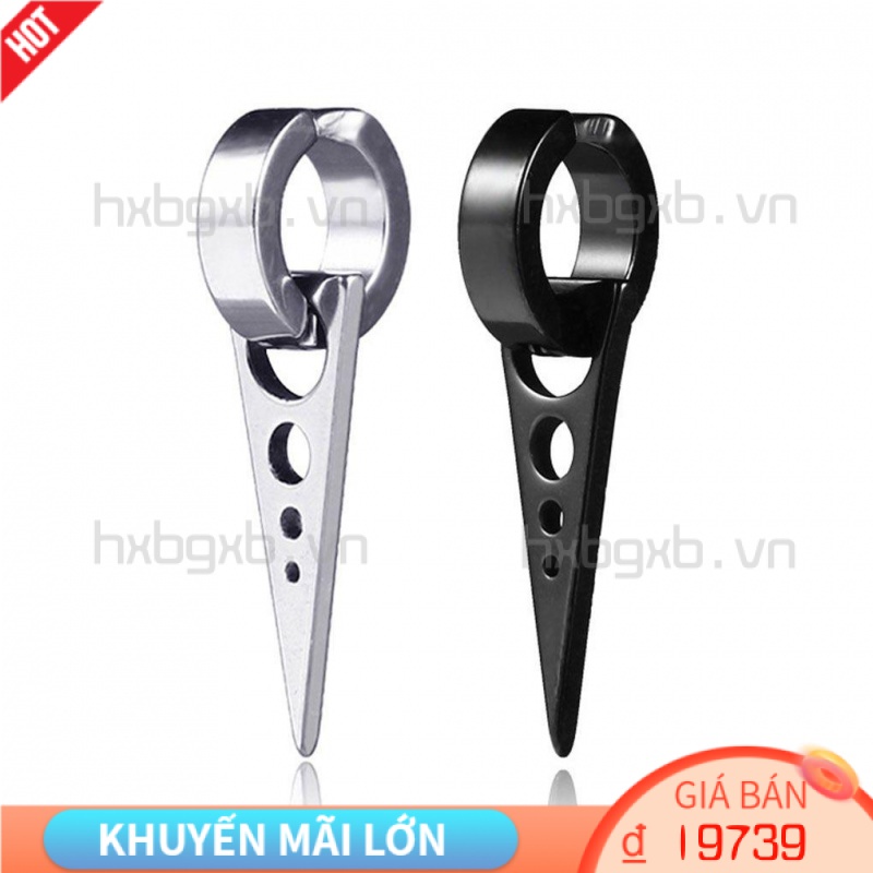 1 Đôi Bông Tai Hình Tam Giác Bằng Titan Màu Đen Dành Cho Nam