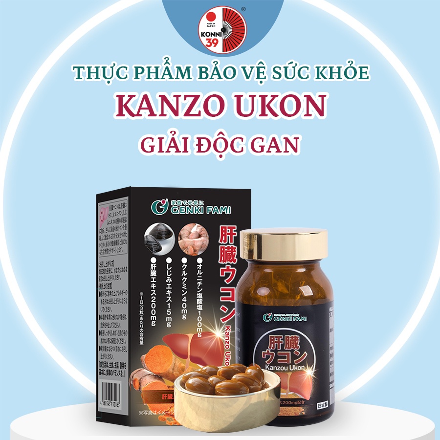 Viên uống chăm sóc bảo vệ gan Kanzou Ukon Genki Fami 90 viên Nhật Bản - KONNI39