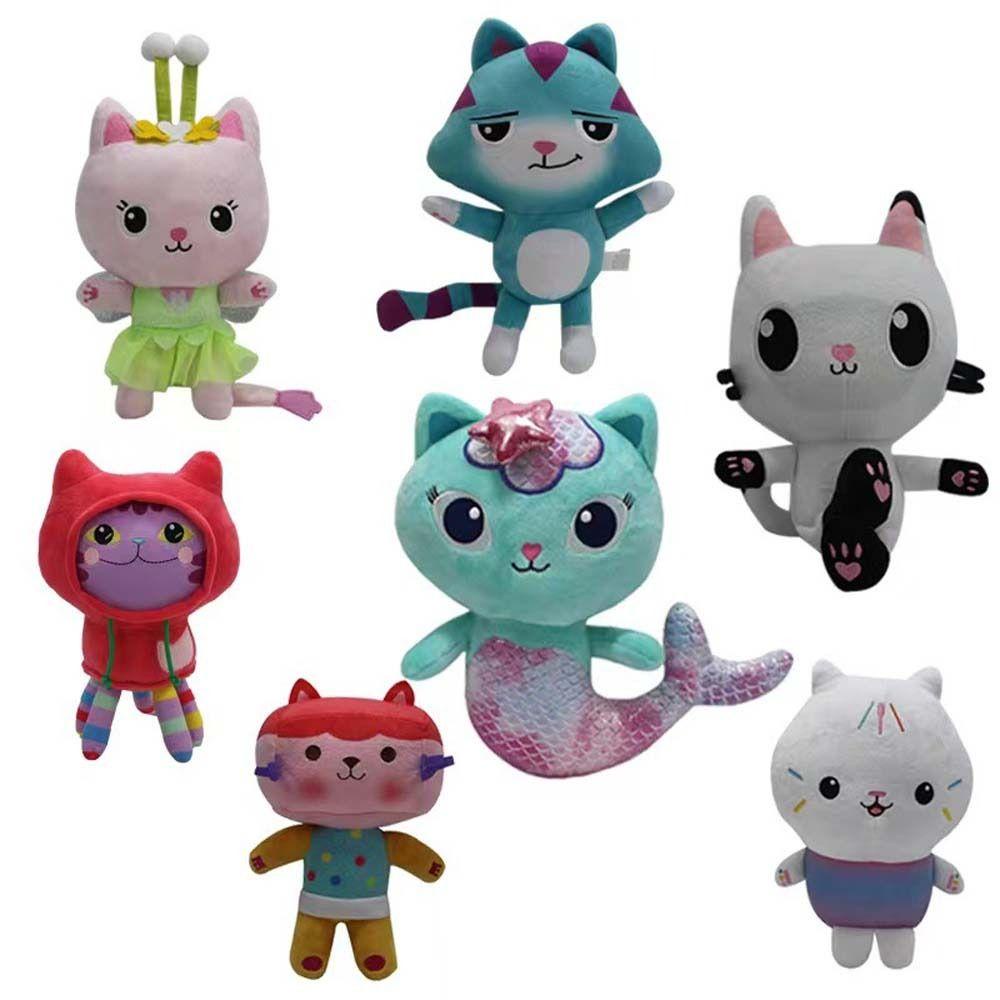 ANEMONE Búp Bê Nhồi Bông Hình Mèo Hoạt Hình 25CM Trang Trí Nhà Cửa