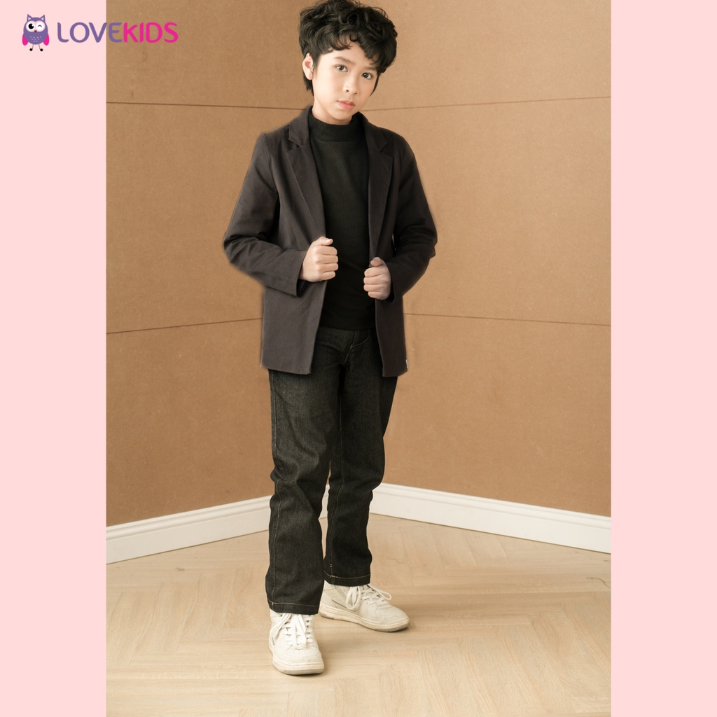 Áo blazer khaki bé trai Lovekids, sang trọng, size từ 7 đến 15 tuổi