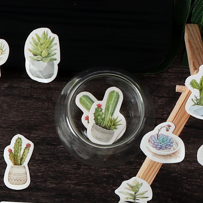 Bộ 46 Miếng Dán Trang Trí Sổ Tay Hình Cây Cối Dễ Thương