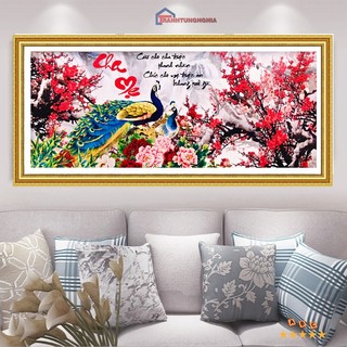 Tranh đính đá - tranh thêu chữ thập cha mẹ