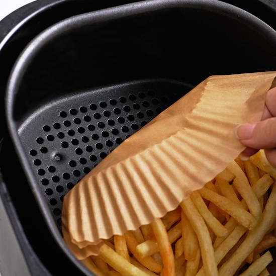 Set 50 Miếng Giấy Lót Nồi Chiên Hình Khuôn Bánh - Giảm Thiểu Tối Đa Dầu Mỡ Bám Vào Nồi Chiên