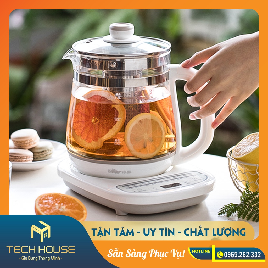 Bình đun sôi siêu tốc,ấm pha trà tự động đa chức năng Bear YSH-C15W1 dung tích 1,5 lít dành cho gia đình