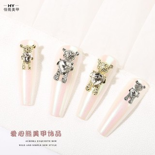 Charm gấu ôm đá  đính móng