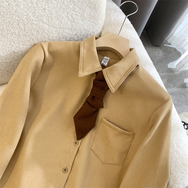 Áo Sơ Mi Cổ POLO Thắt Nơ Phong Cách Hàn Quốc Dành Cho Học Sinh