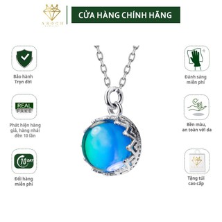 Dây chuyền bạc Ý s925 đá Aurona xanh tươi D4421 - AROCH Jewelry