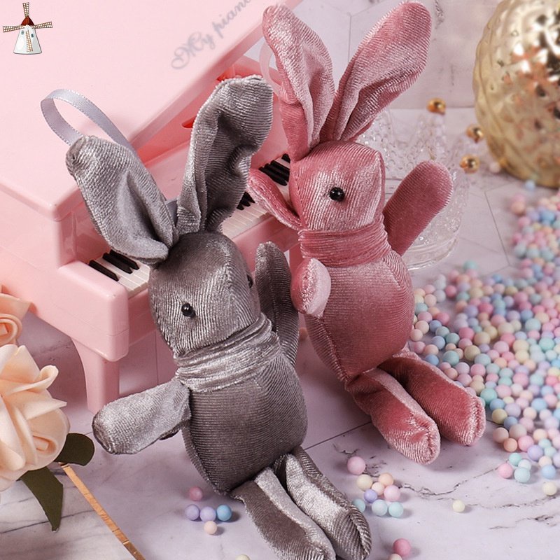 Búp Bê Thỏ Nhồi Bông Nhung Dài Dùng Làm Quà Tặng Giáng Sinh Năm Mới