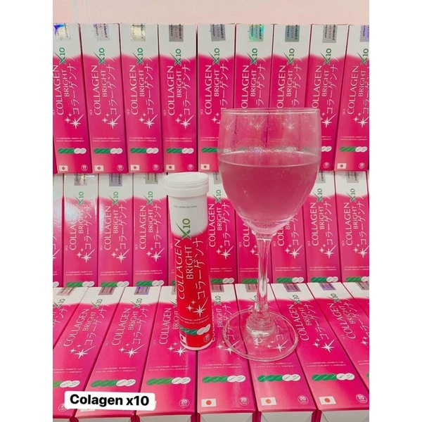 Viên Sủi Trắng Sáng Da Collagen Bright X10 Hộp 20 Viên