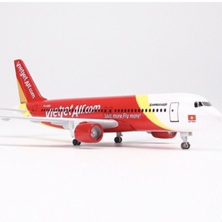 Mô Hình Máy Bay Vietjet Air Kim Loại Cao Cấp 18CM Có Bánh Xe Kèm Chân Đế Chuẩn Đẹp / Mô hình đồ chơi máy bày
