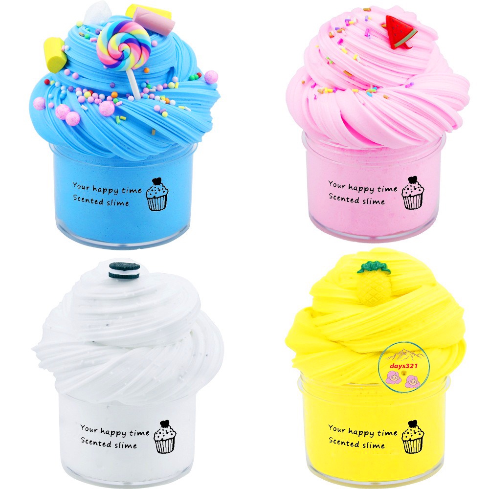 Slime Bơ Pastel/ Butter Slime Màu Xanh Mềm Mịn/ 200ml/ Charm Trang Trí/ Làm Quà Tặng Cho Bé