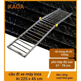 Thang dắt xe máy inox. kt 225 x 45 cm