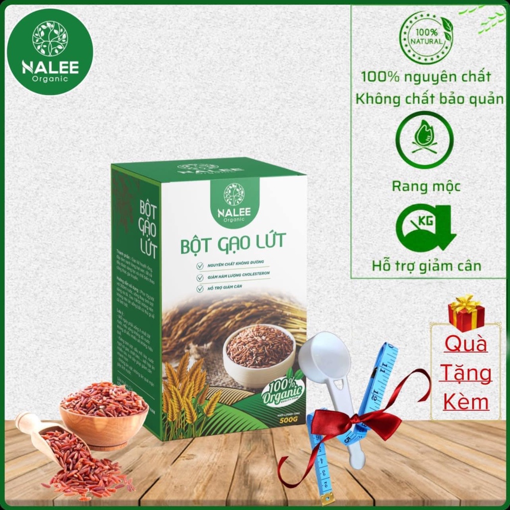 Bột gạo lứt giảm cân tách béo, lợi sữa Nalee ( tặng 1 muỗng định lượng, 1 dây đo, 1 trà dưỡng nhan)