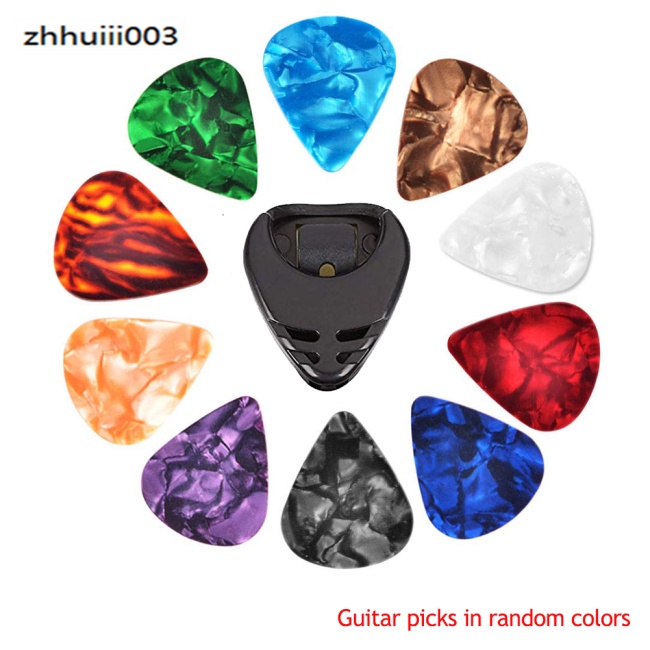 Set 10 Miếng Gảy Đàn Guitar Điện Guitar Bass Ukulele Giá Đỡ