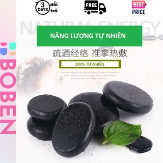 Đá massage nóng oval 8x6 spa tự nhiên đá mát xa đả thông body chân toàn thân tròn ovan