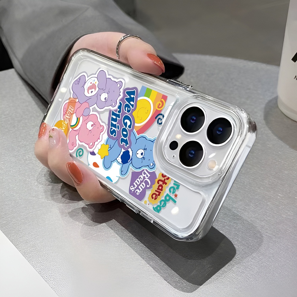 Ốp Điện Thoại TPU Mềm Chống Sốc Màu Trong Suốt Hình Gấu Cho IPhone 14 Pro Max13 12 11 Pro XS Max X XR 7 8 6S Plus