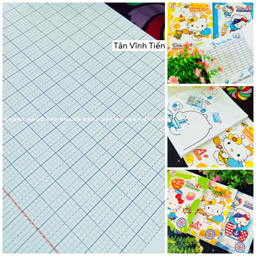 Tập Học Sinh 96 Trang Mèo Dép - Vở 5 Ô Li, Giấy A5 Dày 100Gsm Bìa Vở Doraemon, Kitty