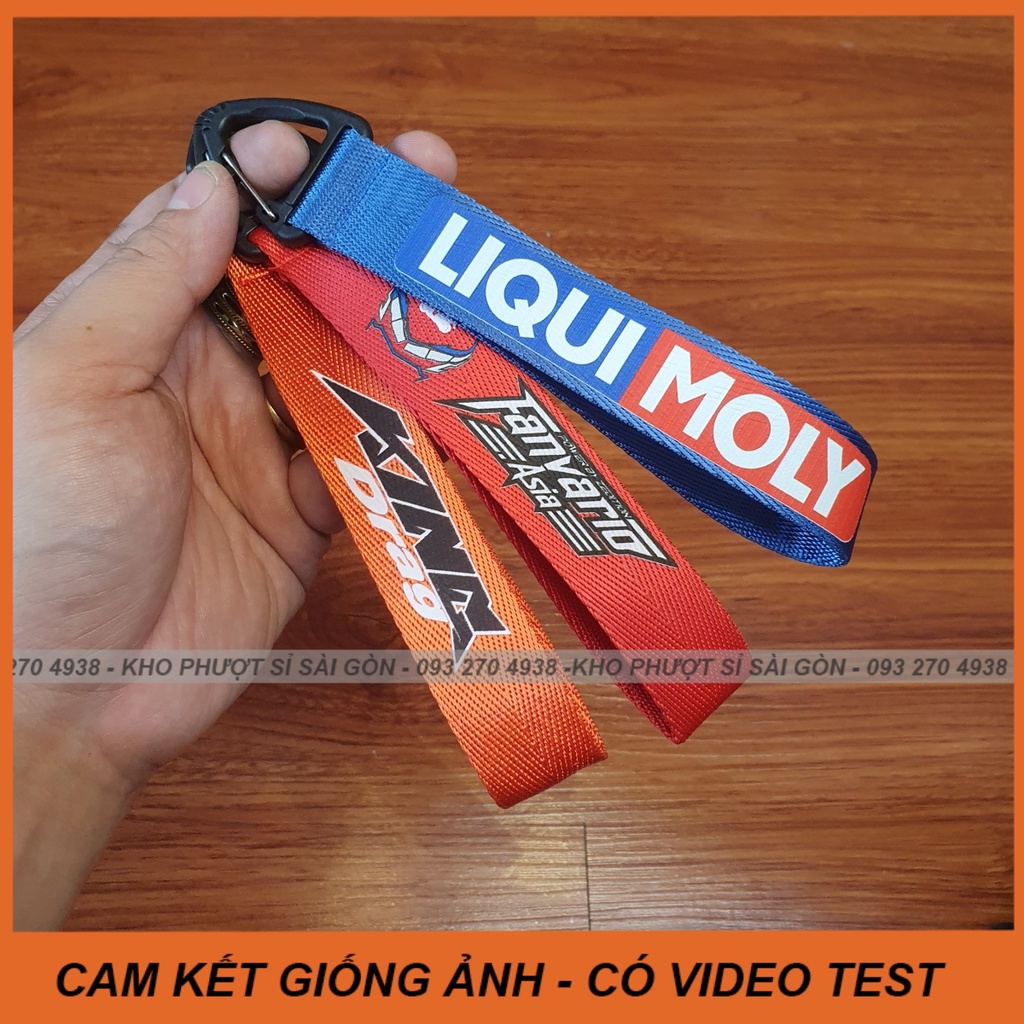 Móc khóa xe máy nhiều màu dây in hãng dầu nhớt xe PKL - Móc đầu nhựa dây bố
