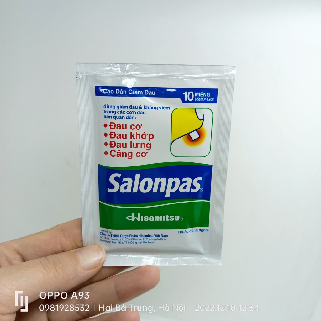 Salonpas gói 10 miếng cao dán giảm đau