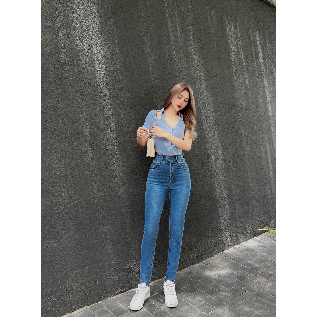 Quần Jean Nữ Skinny Lưng Cao Tôn Dáng TiQi Jeans G1-505