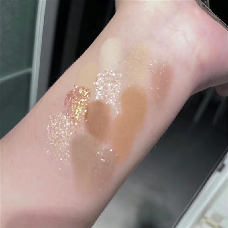 Bảng Phấn Mắt 12 Màu Lì / Nhũ Mềm Mịn Lâu Trôi Không Thấm Nước Làm Sáng Da