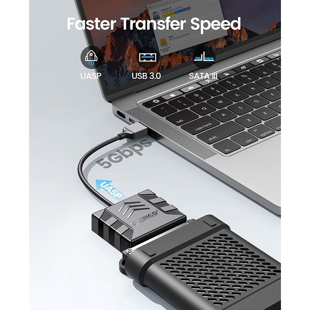 Orico Dây Cáp Chuyển Đổi USB 3.0 Sang SATA III Cho Ổ Cứng 2.5 inch HDD / SSD UASP Kèm Vỏ Silicone 2.5 ''