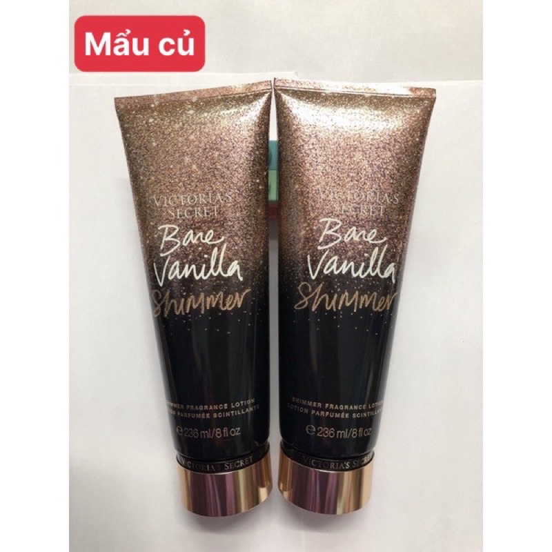 Kem dưỡng da VICTORIA'S SECRET Bare Vanilla Shimmer Fragrance lotion 236ml. Hương Vani kim tuyến ngọt ngào