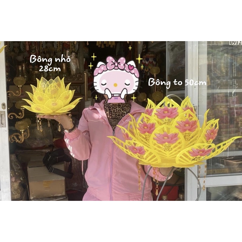Đèn hoa sen treo trang trí đền/điện/chùa siêu bền, chống chịu thời tiết