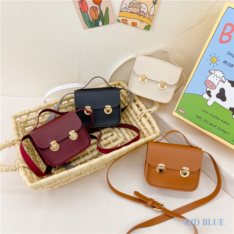 Túi Đeo Chéo Một Bên Vai Hình Vuông Nhỏ Thời Trang Hàn Quốc Cổ Điển Dành Cho Bé Gái
