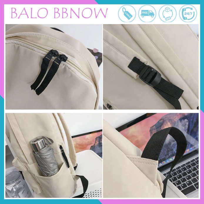 Balo nữ giá rẻ cá tính thời trang đi học BBNOW BL7 - tặng kèm sticker dễ thương