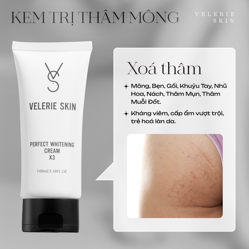 Kem VELERIE SKIN X3 Xoá Thâm - Xoá Mụn Body(Tặng kèm TBC Caffe dừa )