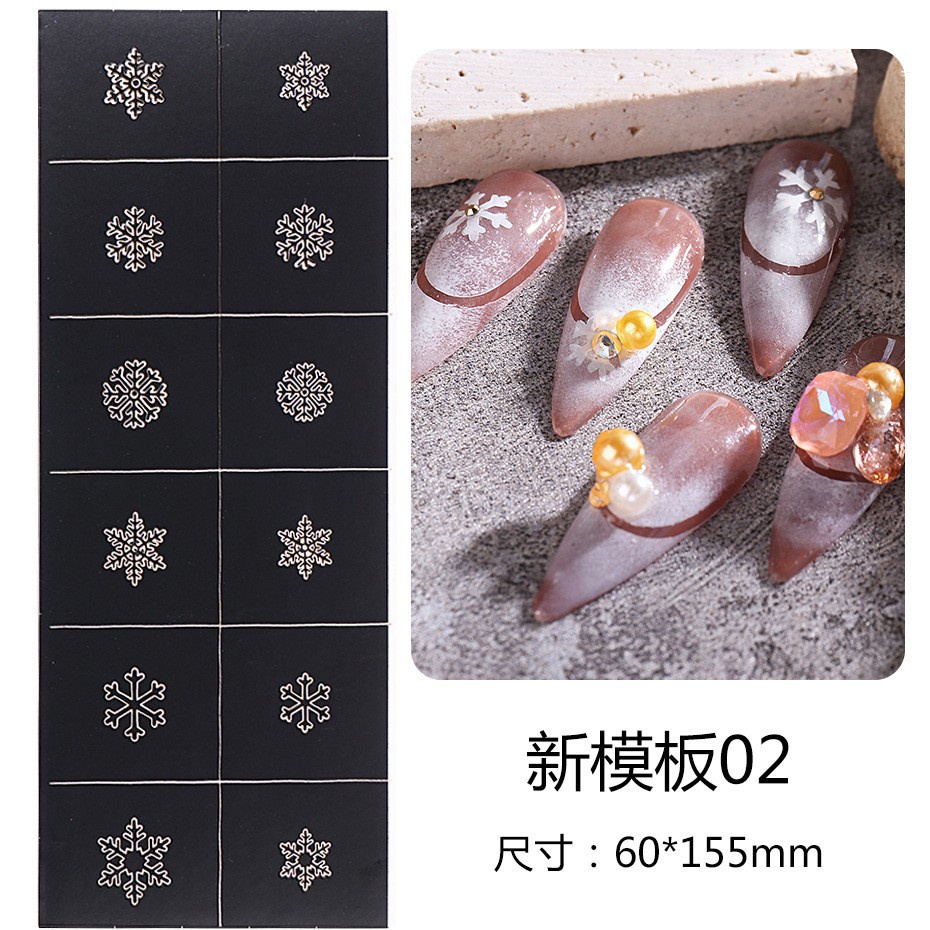 Sticker Dán Móng Nghệ Thuật ins Họa Tiết Rỗng Hình Ngôi Sao Bướm Trái Tim